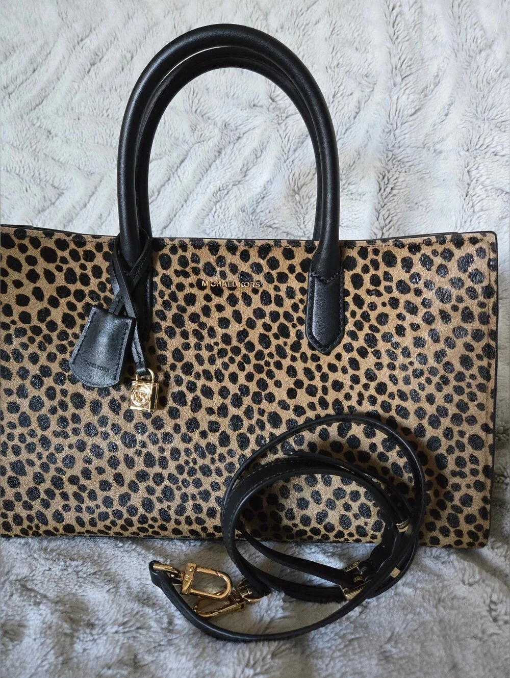 Michael Kors LEOPARDS print Leather Bag